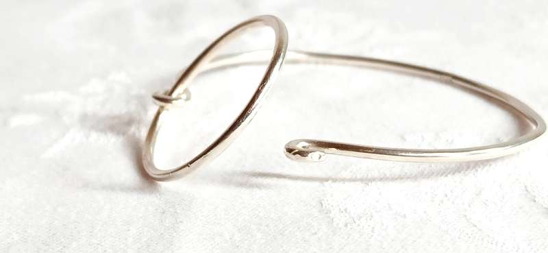 Sterling silver bangle with ring clasp