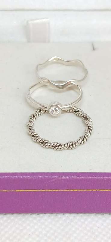 Sterling silver stack rings