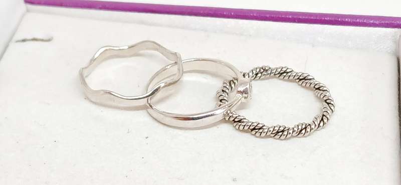 Sterling silver stack rings