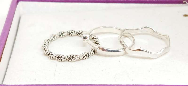 Sterling silver stack rings