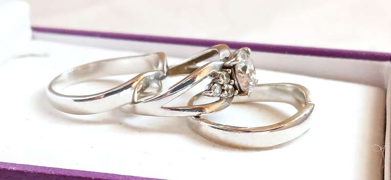 Sterling silver wedding rings