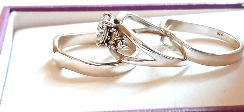 Sterling silver wedding rings