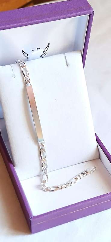 Sterling silver unisex ID bracelet