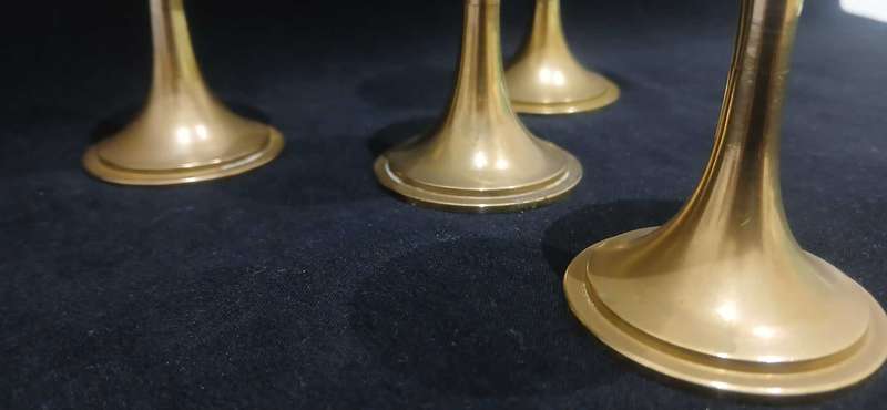 Vintage miniature brass candle holders
