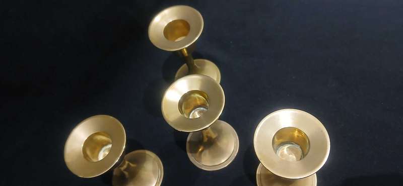 Vintage miniature brass candle holders