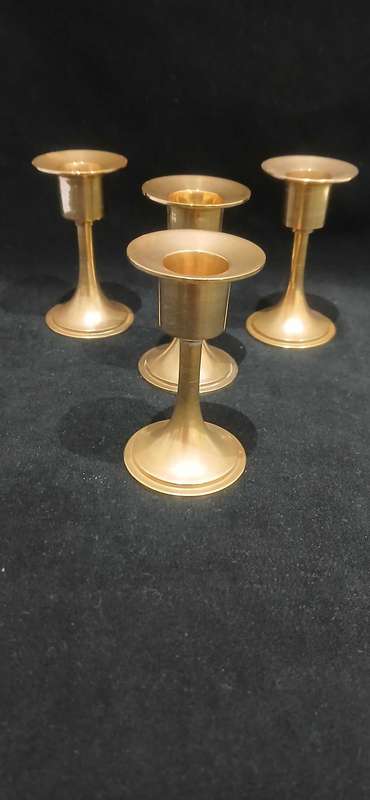 Vintage miniature brass candle holders