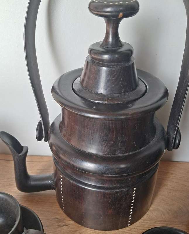 Ebony wood coffee set