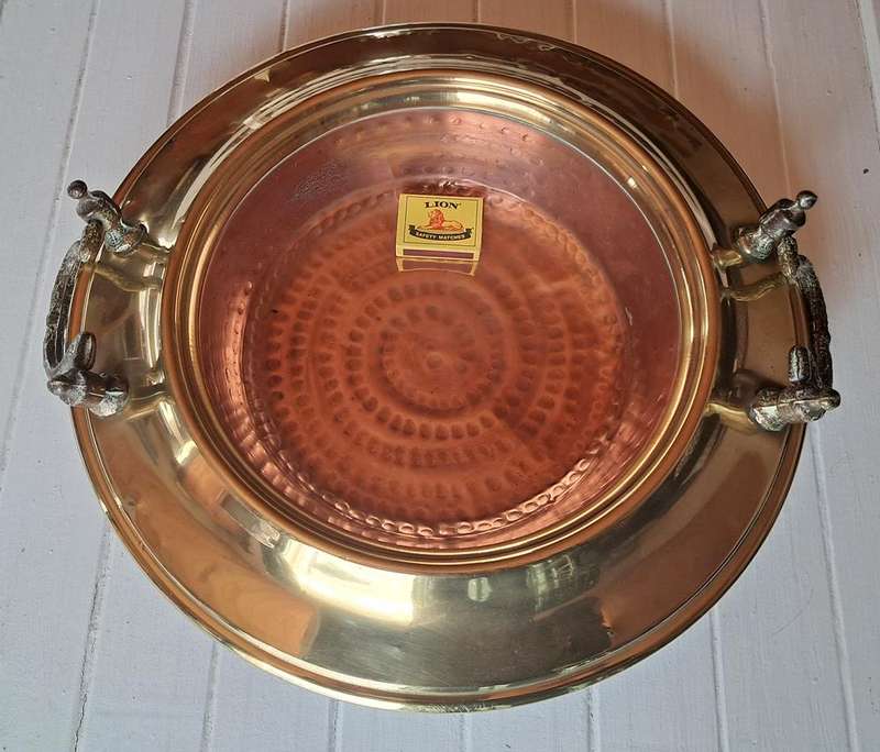Rare brass and copper brazier