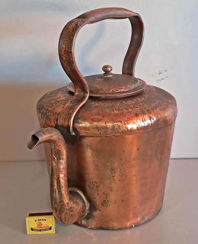 Large vintage copper kettle