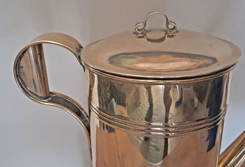 Antique brass coffee pot and konfoor