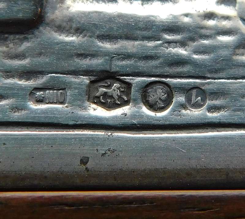 Silver and mahogany trinket box