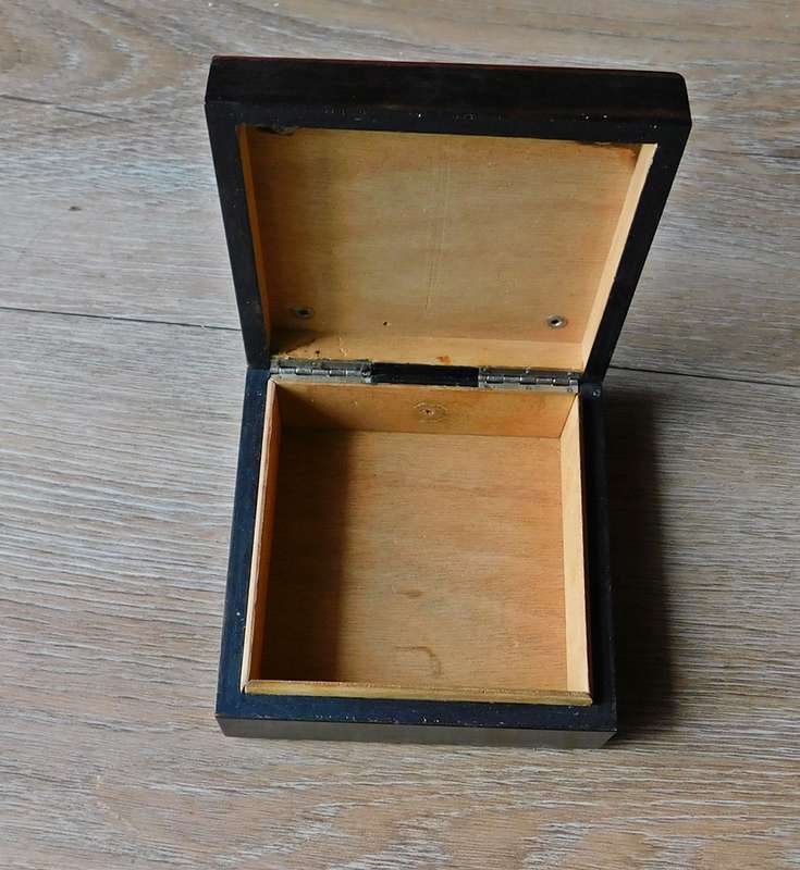 Silver and mahogany trinket box
