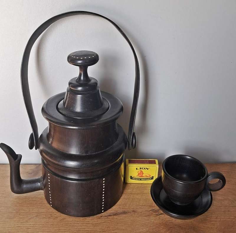 Ebony wood coffee set