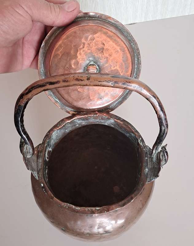 Antique French copper milk can