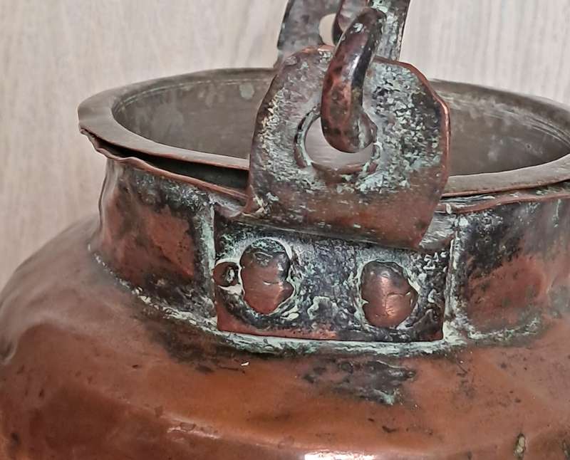Antique French copper milk can