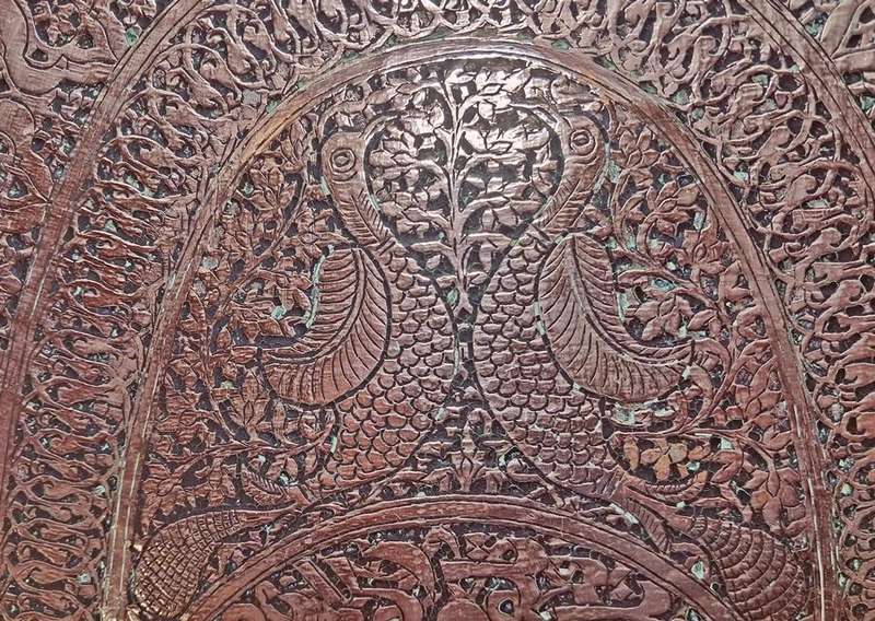 Large exotic copper tray