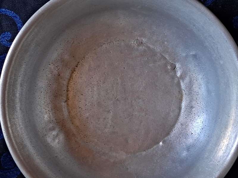 Vintage pewter wash bowl and jug