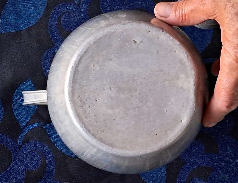 Vintage pewter wash bowl and jug