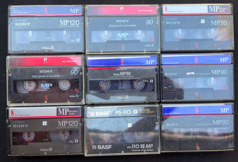 9 X 8mm Video Cassettes