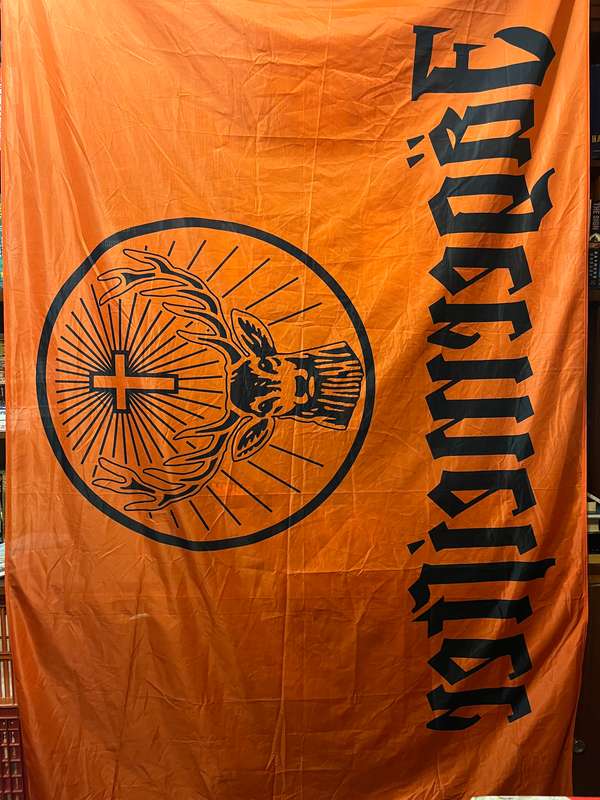 LARGE JAGEMEISTER FLAG. 243 X 144 CM