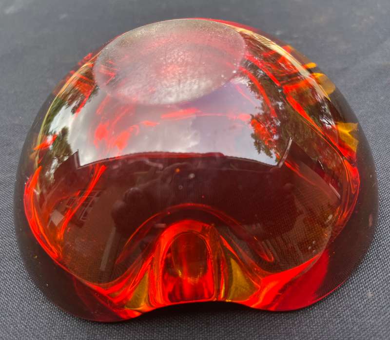 Ornamental heavy glass bowls.