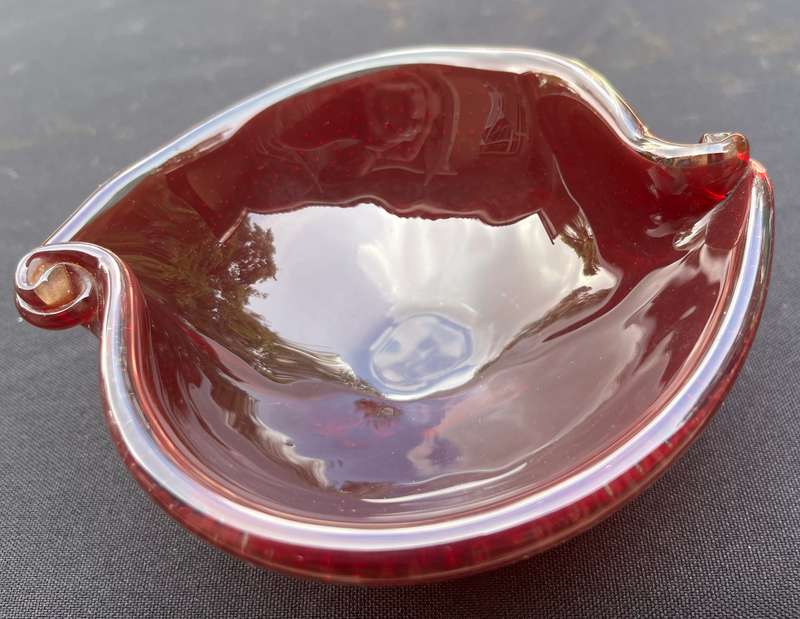 Ornamental heavy glass bowls.