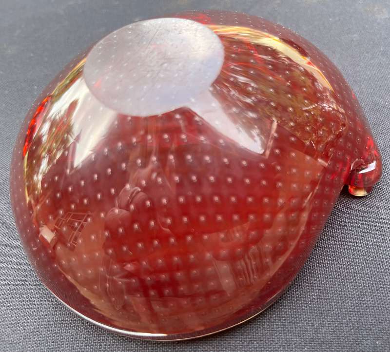 Ornamental heavy glass bowls.