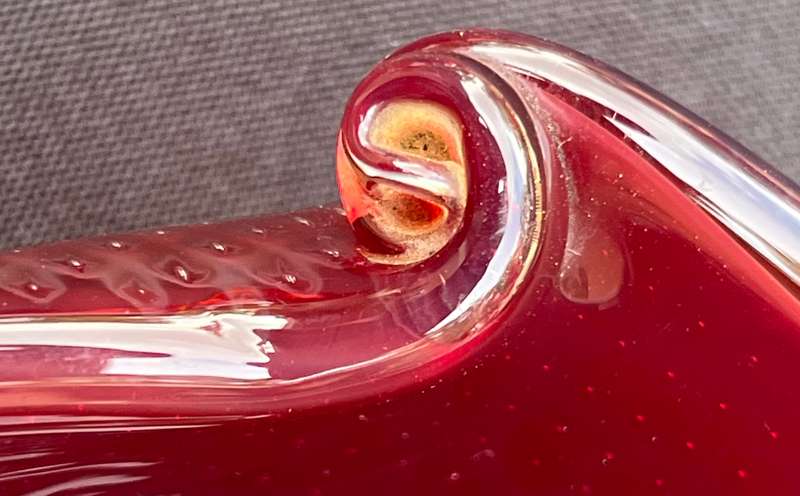 Ornamental heavy glass bowls.