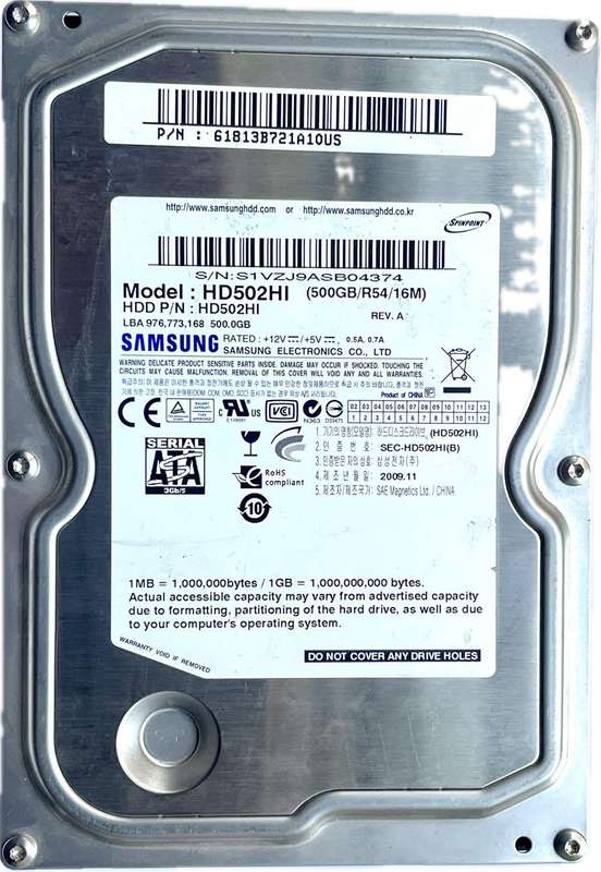 Samsung 3.5 Inch   500GB Sata Hard Drive 7200 RPM for Desktop and surveillance recording