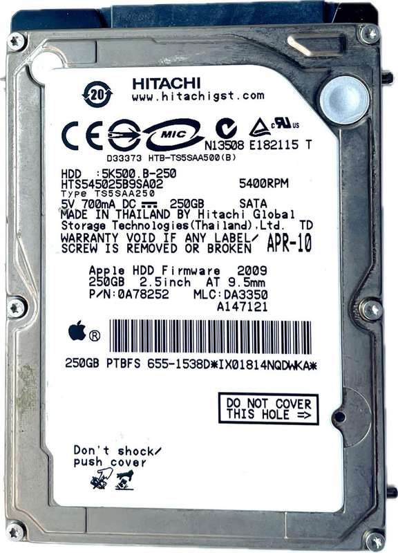 Hitachi 2.5 Inch 250Gb Sata Hard Drive 5400 RPM for Laptop/Ps3 ( Apple Aprived )