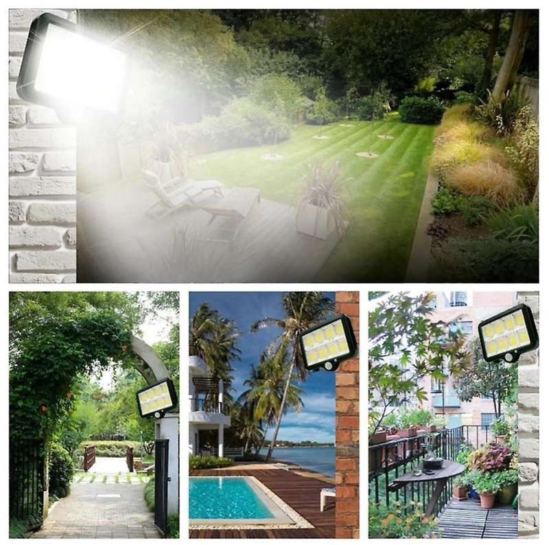 160 LED Bright COB White Solar LED Light With Split Solar Panel & Motion Sensor with Cable