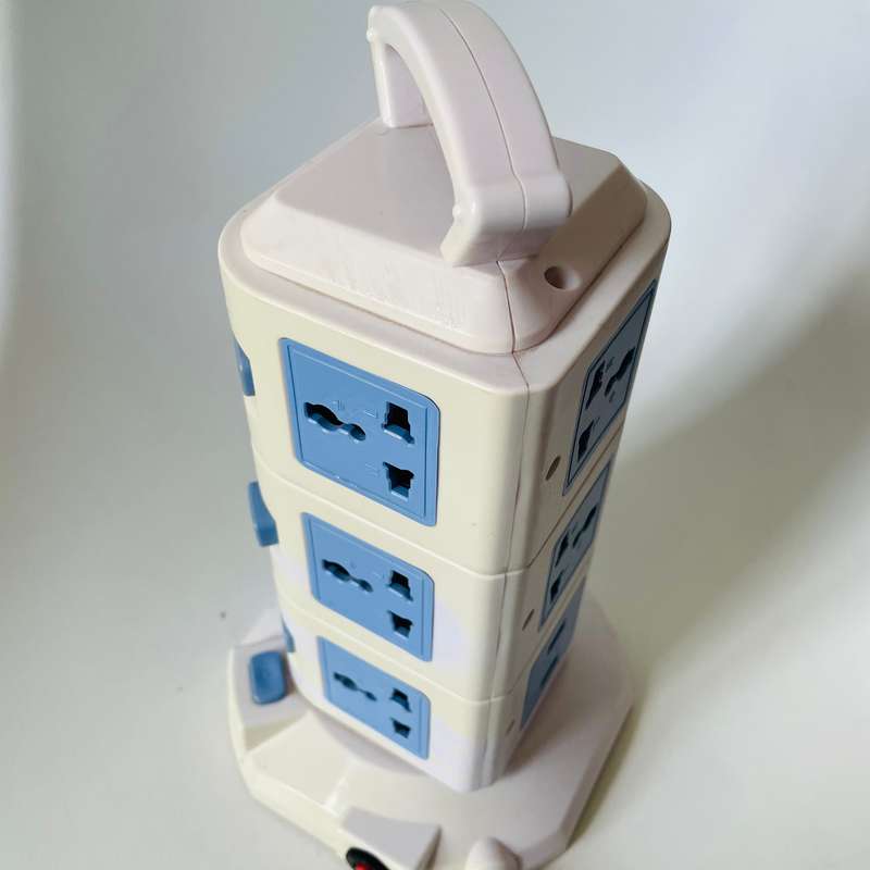Vertical Multi-plug 13 sockets and two usb ports .