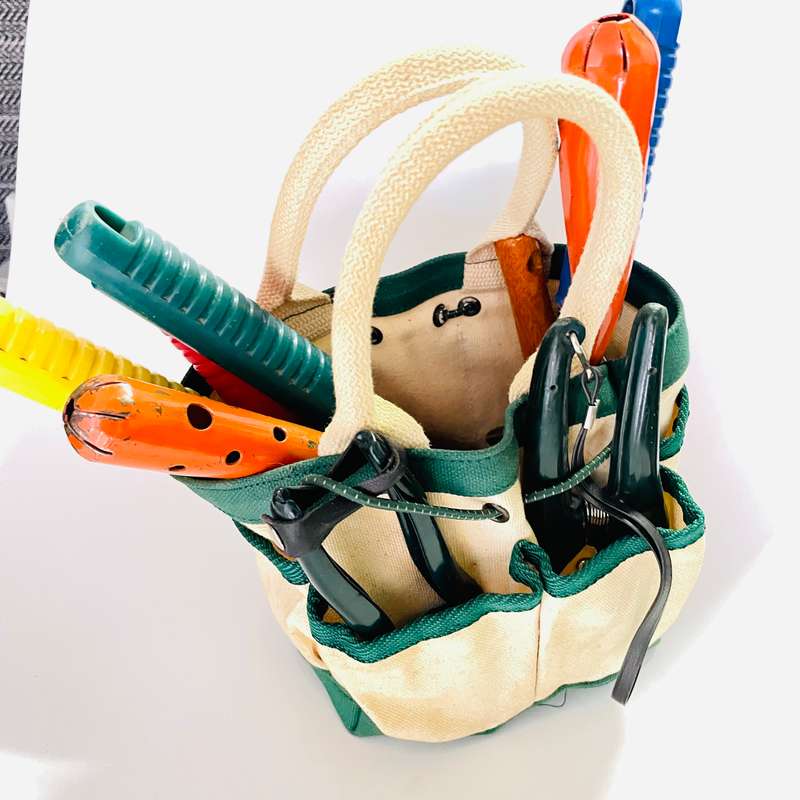 Small garden tool bag and tools