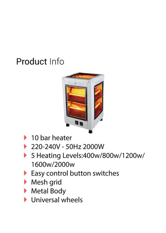 Digimark 5-Sided Electric Quartz Heater - High-Efficiency Ceramic Heater