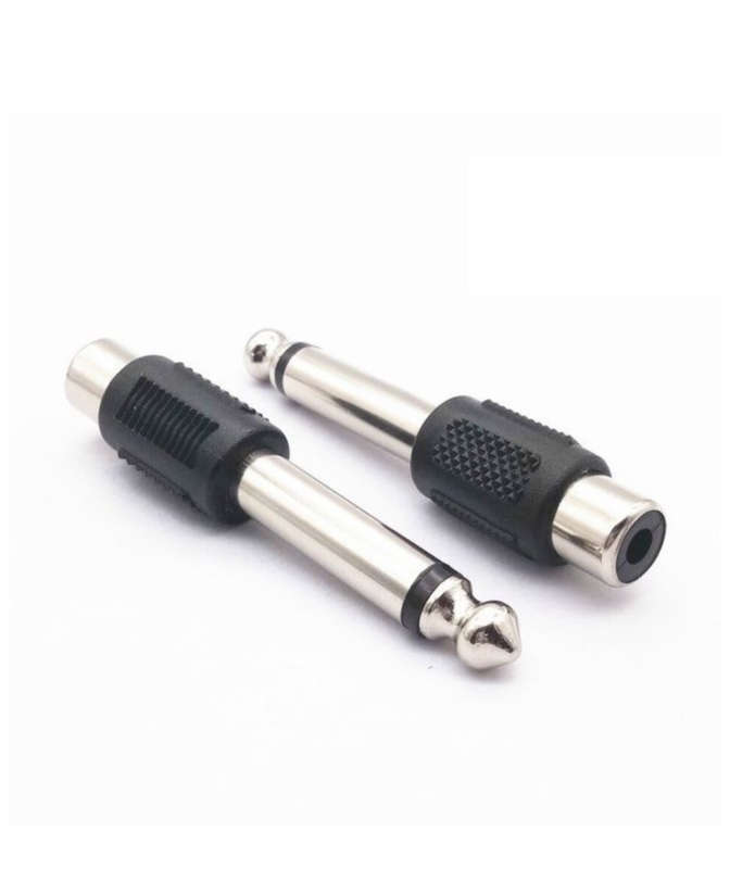 6.5mm RCA Male to Female Jack Adapter - 2 Pack