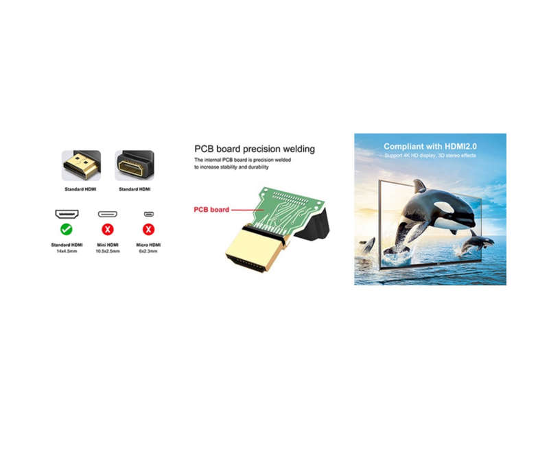 90-Degree / Right Angle HDMI Adapter M/F