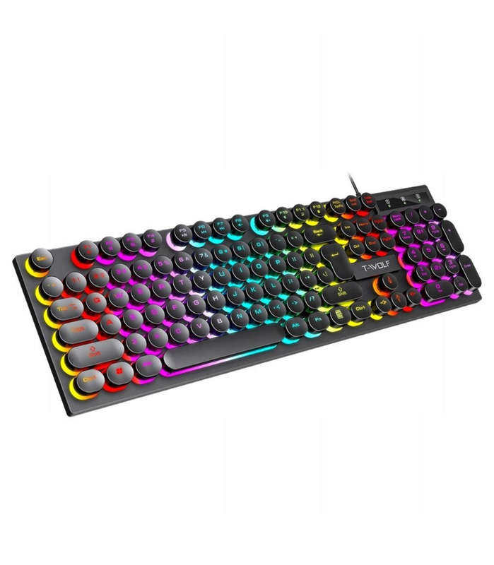 Hi-Tech T-WOLF T80 PUNK RETRO Rainbow Gaming Keyboard