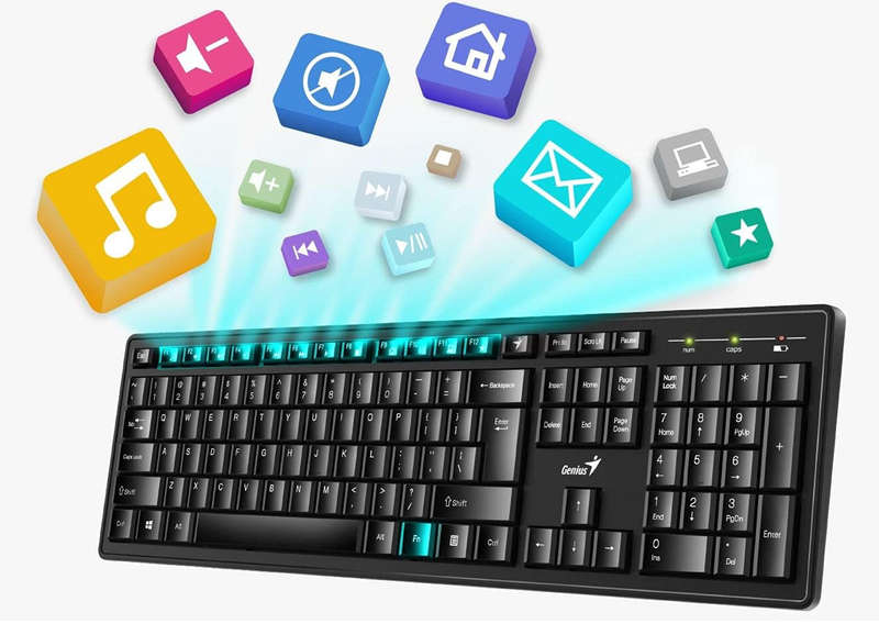 Genius KM-8200 Smart Wireless Keyboard and Mouse Set, Black, KM8200