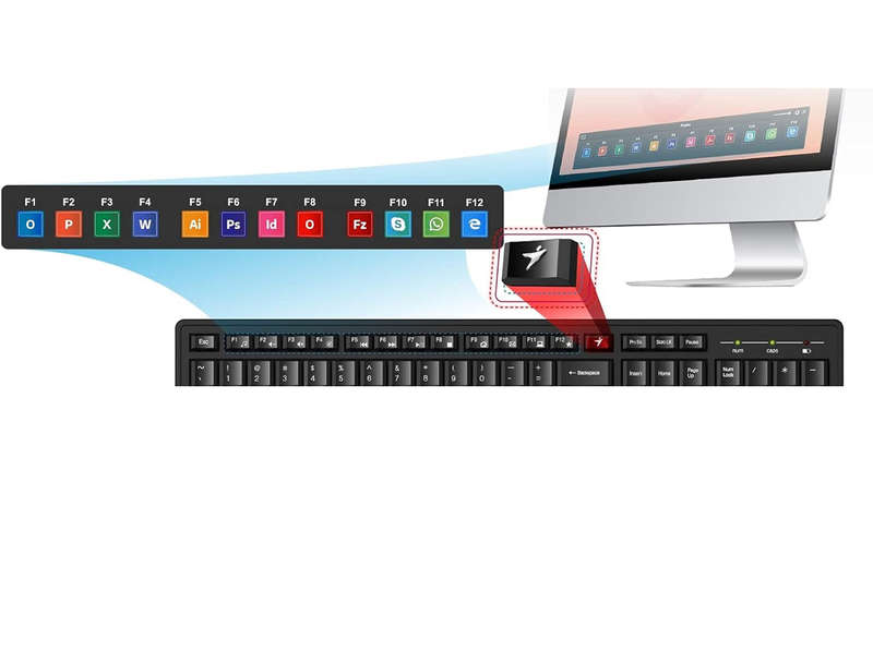 Genius KM-8200 Smart Wireless Keyboard and Mouse Set, Black, KM8200