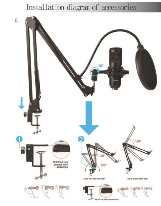 Endowl Professional Podcast Condenser Microphone With Sound Card Set Q-SK8