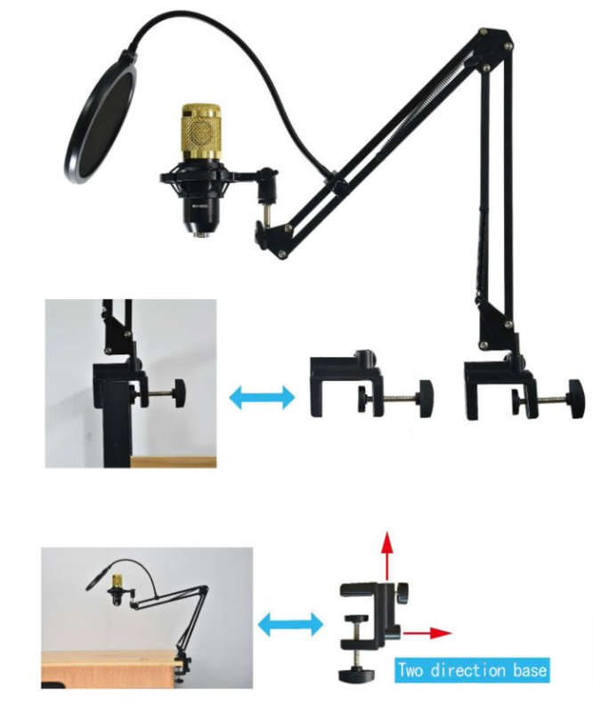 Endowl Professional Podcast Condenser Microphone With Sound Card Set Q-SK8