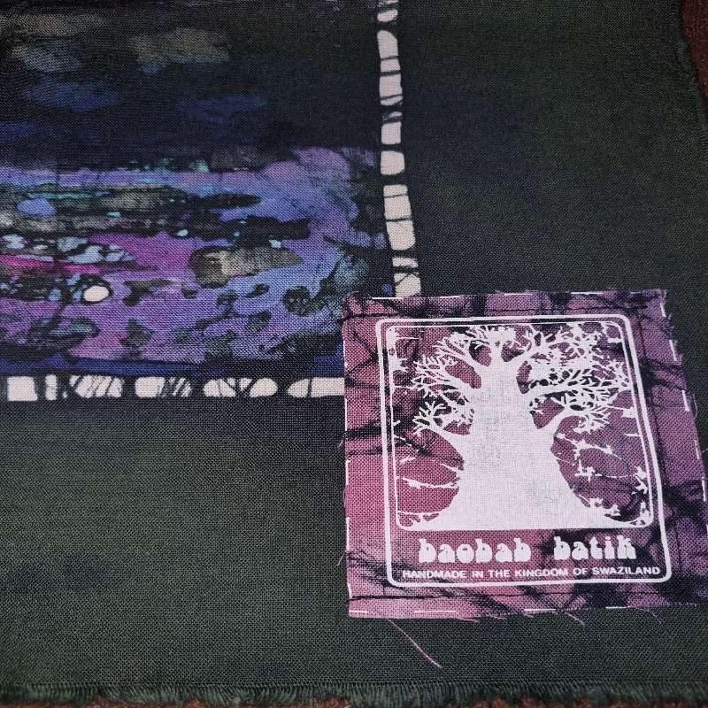 Large Baobab batik Cloth - Handmade in the Kingdom of Swaziland - 89cm x 74cm