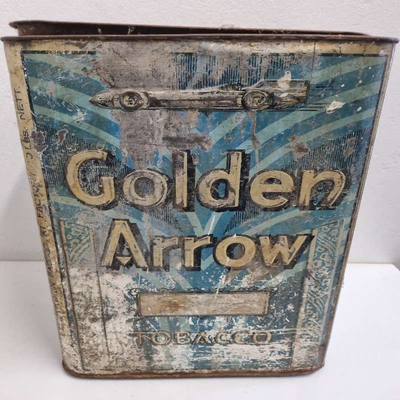 Large Vintage Golden Arrow Tabak / Tobacco Tin - 10LBS - 10 Pond