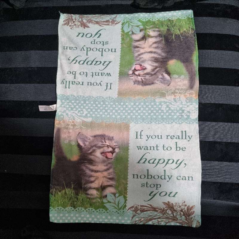 Soft Kitchen Cloth with cat detail