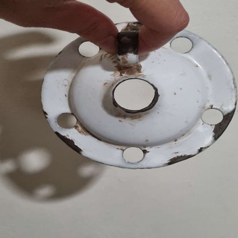 Unusual Vintage Enamel Candle Holder