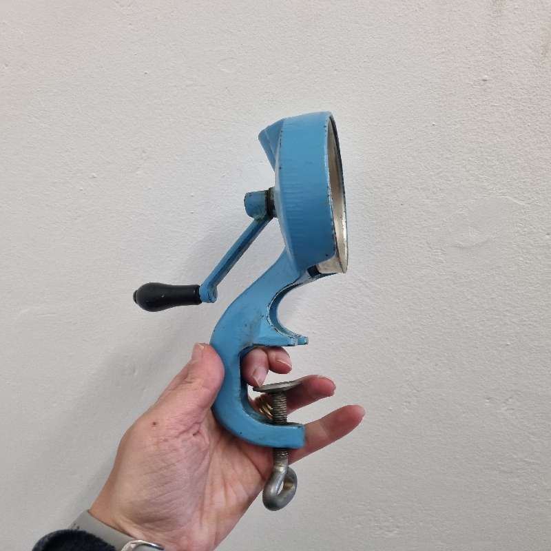 Vintage Metal Bean Slicer - Blue