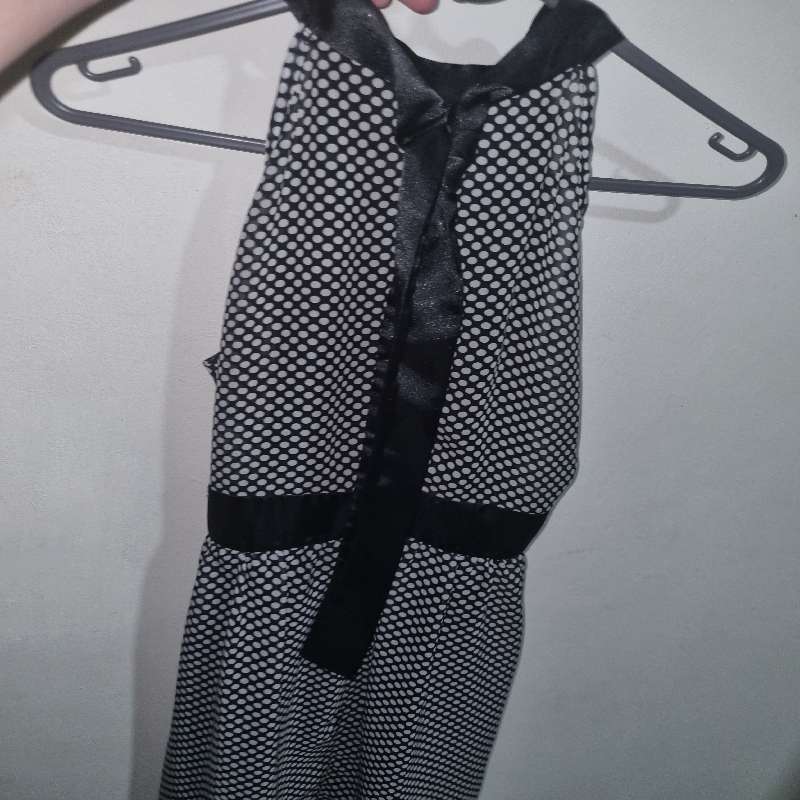Black and White Dotted Dress - Size L