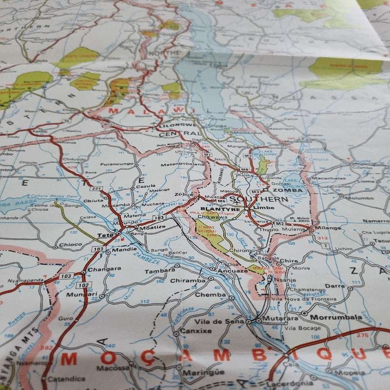 Southern and Central Africa Road map / Padkaart