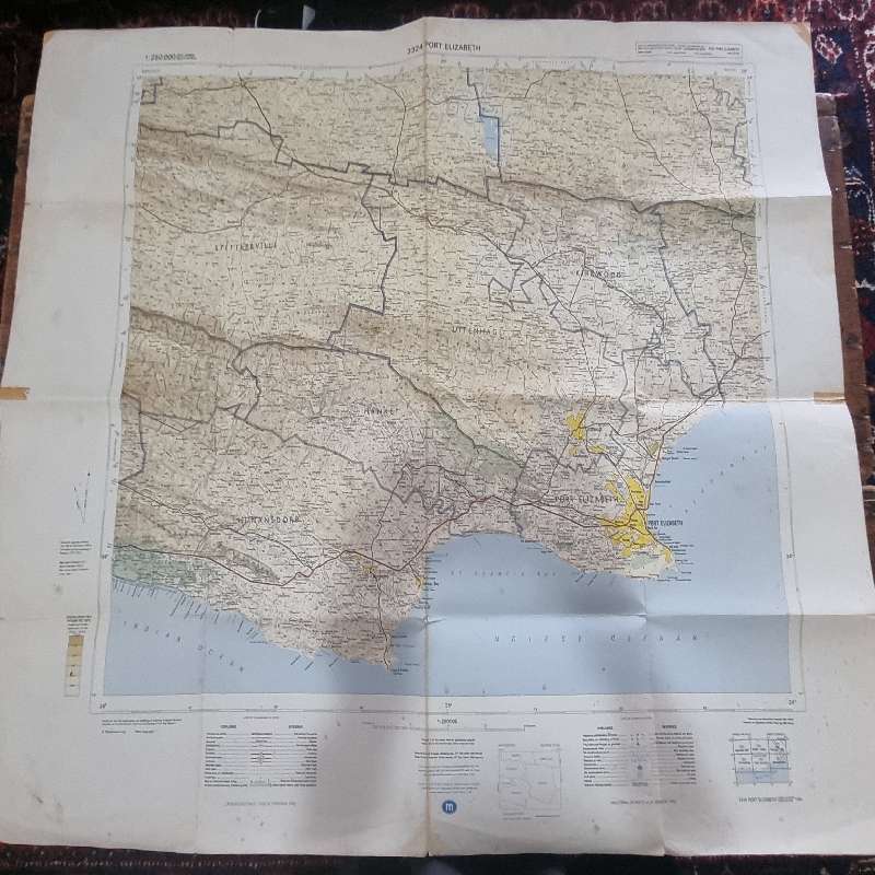 Vintage Port Elizabeth Topographical Map - Scale 1:250 000 - 3324 Port Elizabeth