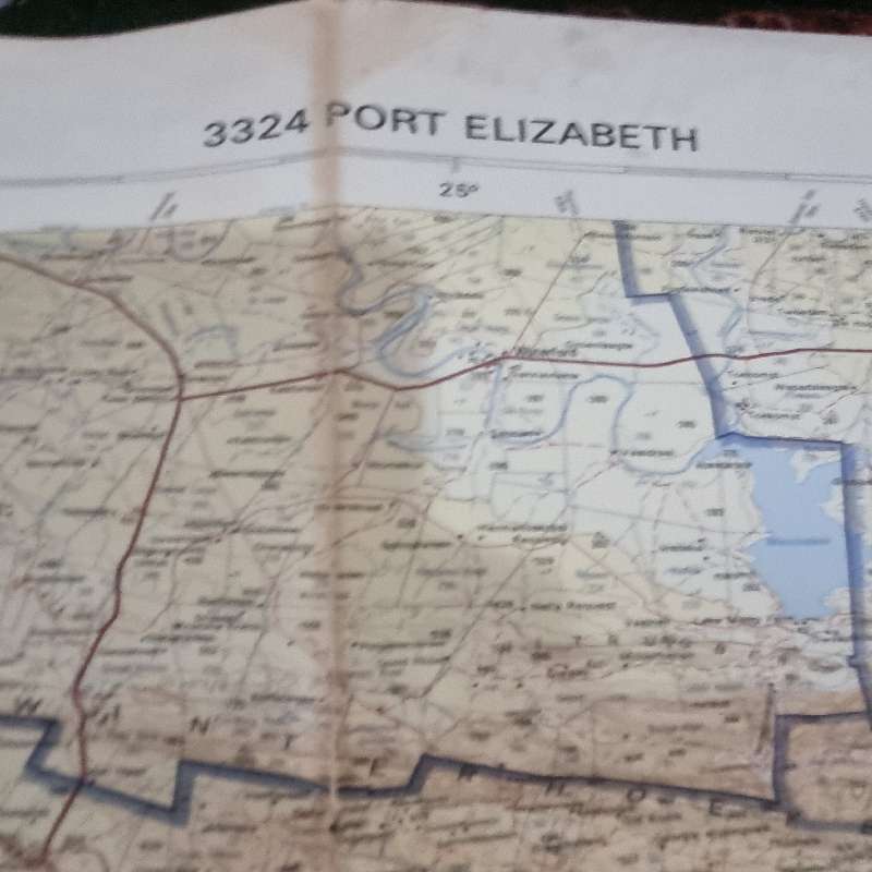 Vintage Port Elizabeth Topographical Map - Scale 1:250 000 - 3324 Port Elizabeth
